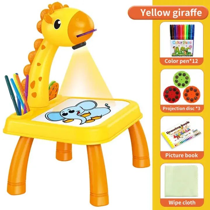 3 In 1 Kids Painting Drawing Activity Kit Projector Table (Random Color)