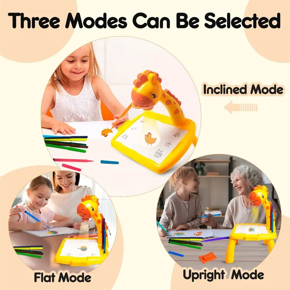 3 In 1 Kids Painting Drawing Activity Kit Projector Table (Random Color)