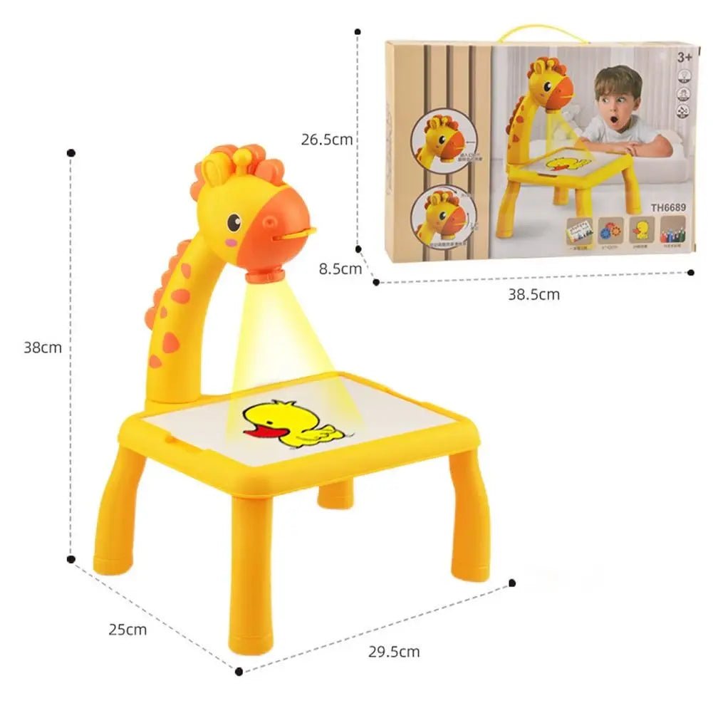 3 In 1 Kids Painting Drawing Activity Kit Projector Table (Random Color)