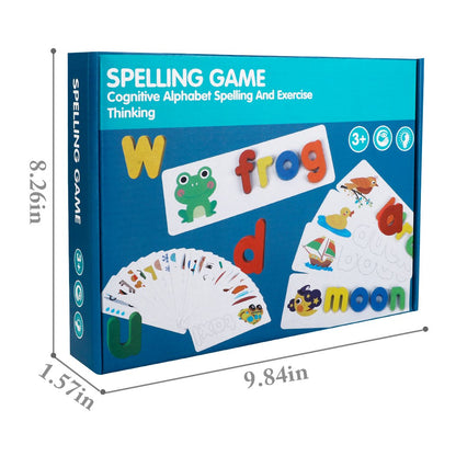 Wooden Spelling Words Flash Cards Activity Game