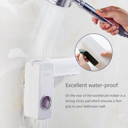 Toothpaste Dispenser and Toothbrush Holder Set
