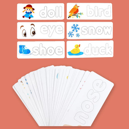 Wooden Spelling Words Flash Cards Activity Game