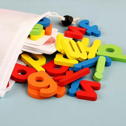 Wooden Spelling Words Flash Cards Activity Game
