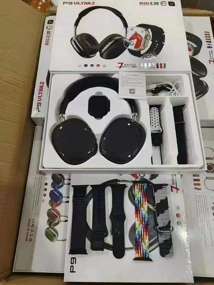 P9 Ultra 2 Smart Watch Combo With Headphone